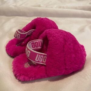 UGG Fuchsia Fluffy Sandals